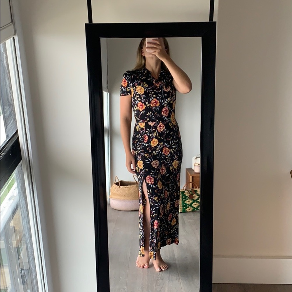 COPY - ASOS black floral Asian-inspired maxi dress